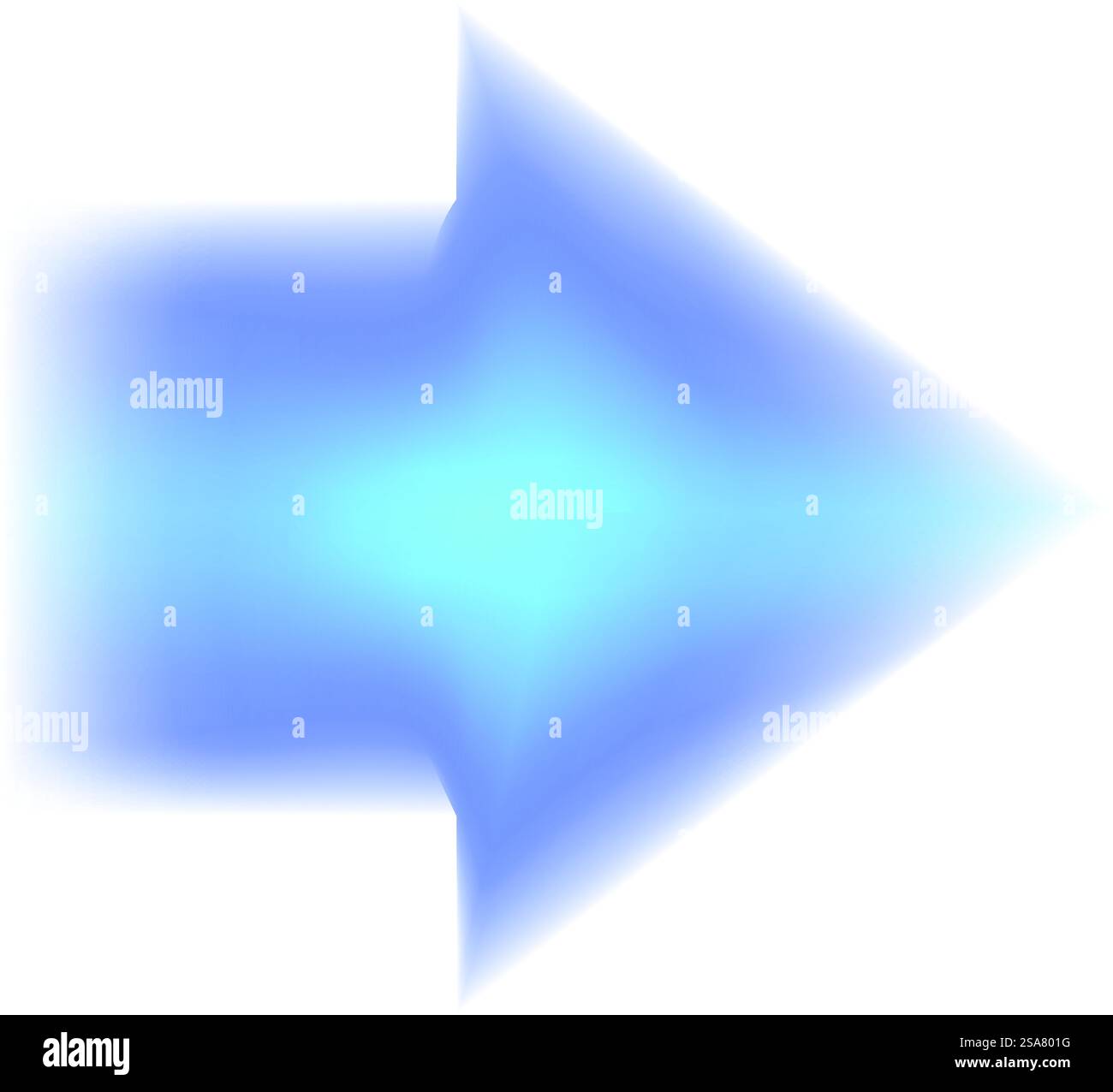 Der unscharfe blaue Pfeil zeigt auf weißem Hintergrund nach rechts. Blauer, verschwommener Pfeil, der nach rechts zeigt, auf weißem Hintergrund Stock Vektor