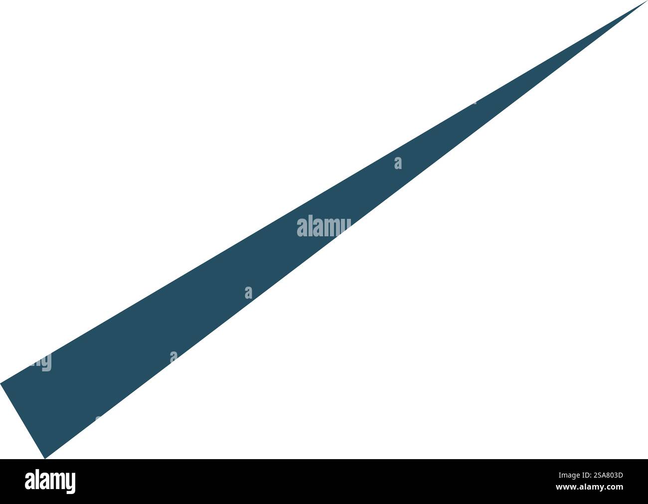 Eine einzelne diagonale Linie schneidet den weißen Hintergrund und erzeugt zwei unterschiedliche dreieckige Bereiche. Diagonale Linie, die den Raum trennt, repräsentiert Minimalismus und Einfachheit Stock Vektor