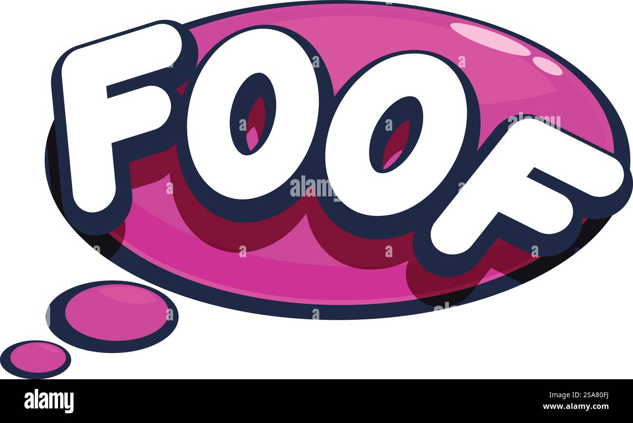 Comic-Soundeffekt, der Überraschung oder Staunen ausdrückt. Pinkfarbene Zeichentrick-Soundeffekte, die in einem Comic erscheinen Stock Vektor