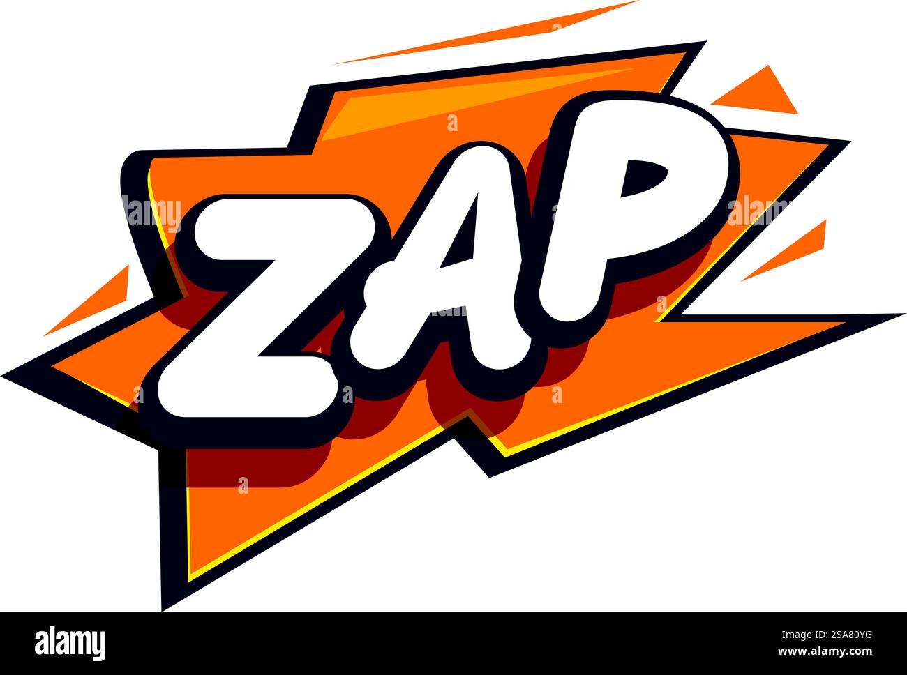 Zap Comic Explosion Sound Effekt, der Kampfaktionen im Retro Pop Art Stil ausdrückt. Comicbuch Zap Explosion Soundeffekt, der Kampfaktionen ausdrückt Stock Vektor