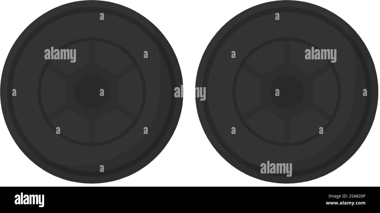 Kart-Räder, isolierte Ausrüstung und Teile für kleine Rennwagen. Sport und Zubehör für sportliche Veranstaltungen, Wettbewerbe und Rennen. Gummimaterial für Straßenfahrten. Vektor in abgewickelter Form. Kleinwagen-Ausrüstung, Karträder für Automobile Stock Vektor