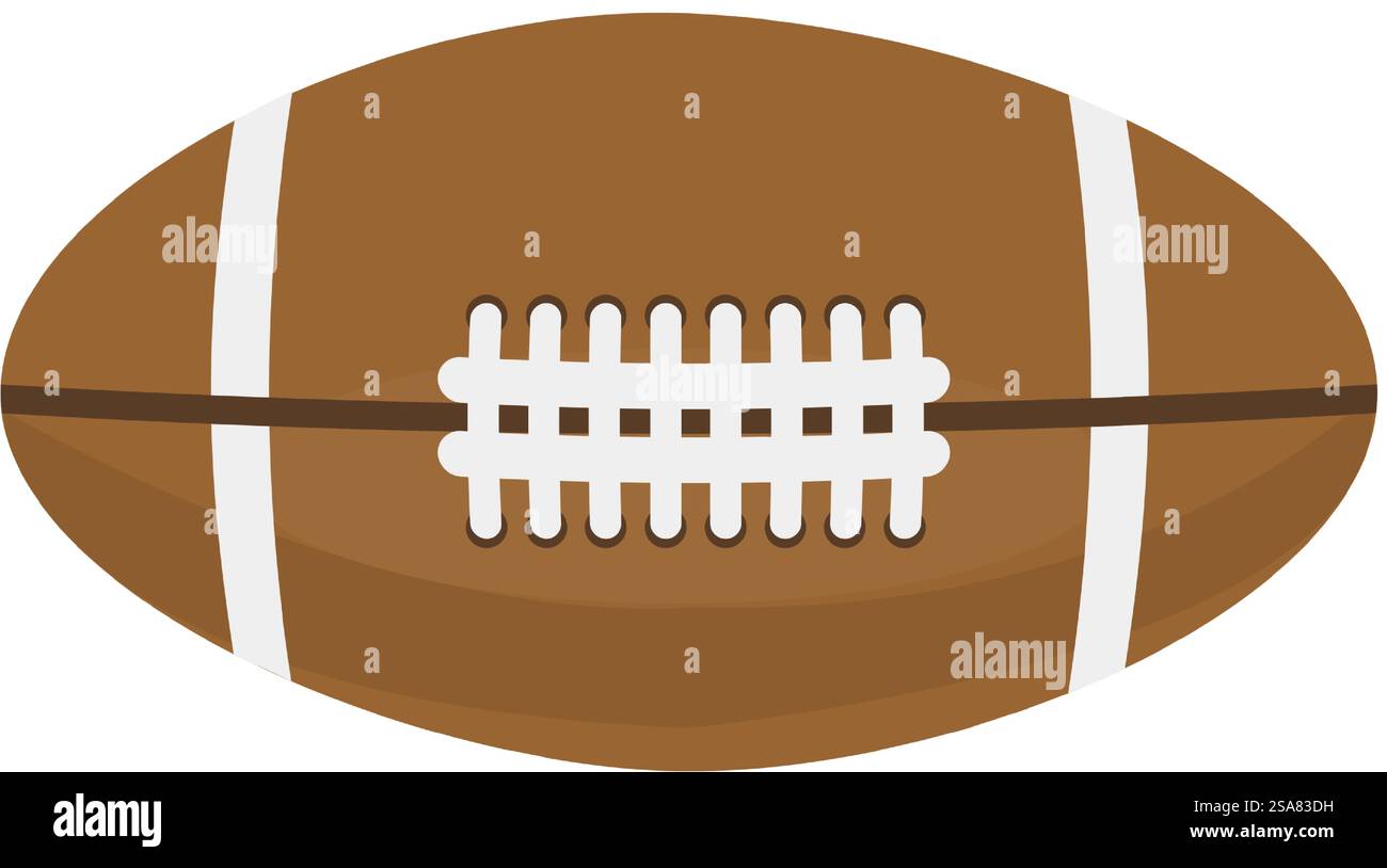 American Football Sportaktivitäten, Rugbyball aus weichem Leder. Rugby-Ausrüstung für Spiele, Sportveranstaltungen. Kaufen oder Laden Sie ein Sortiment für Profis. Vektor in abgewickelter Form. Rugby-Ball, American-Football-Sportaktivitäten Stock Vektor