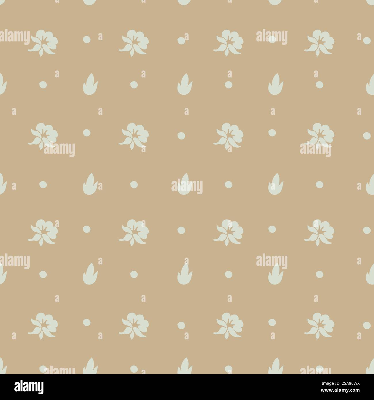Wiesenblumen, blühende Zusammensetzung mit Blättern und Laub. Blühendes Naturfrühlingsmotiv für Wohnkultur oder Textilgewebe. Nahtloses Muster, Hintergrundbild oder Hintergrund. Vektor in abgewickelter Form. Mit Blumenmuster im Retro-Stil und Blumenmotiv im Hintergrund Stock Vektor