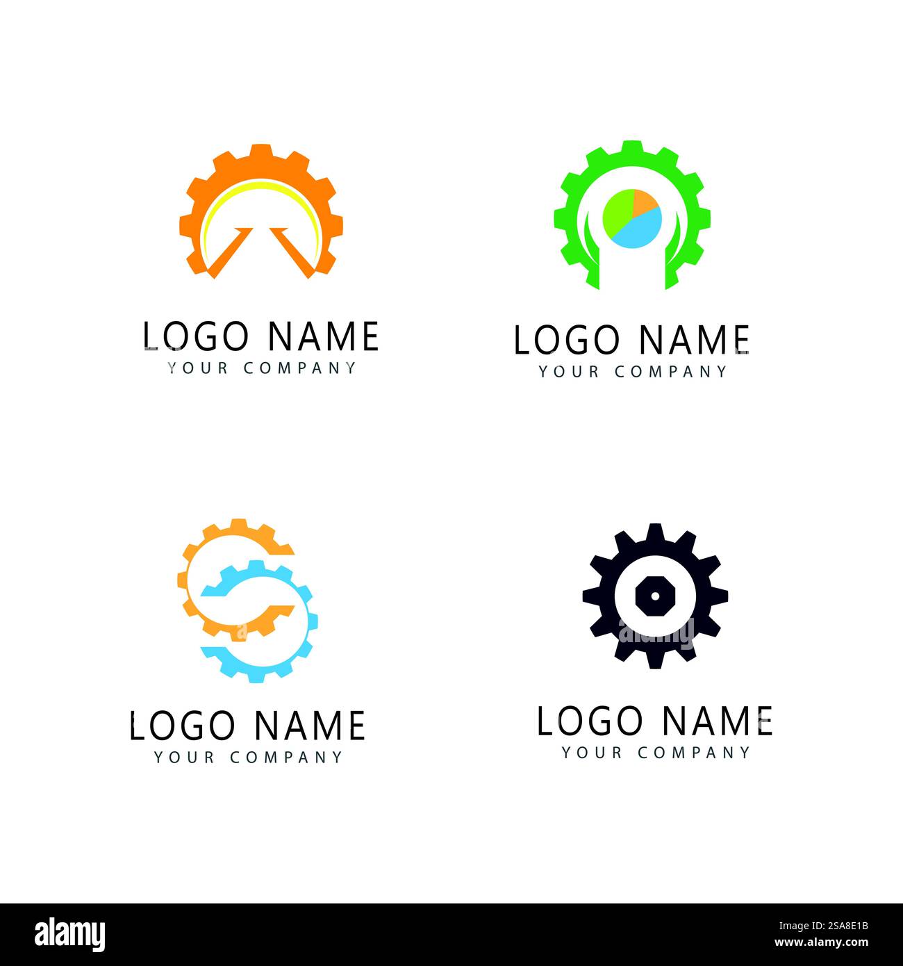 Gear Logo Vektorvorlage Symbol Design Stock Vektor