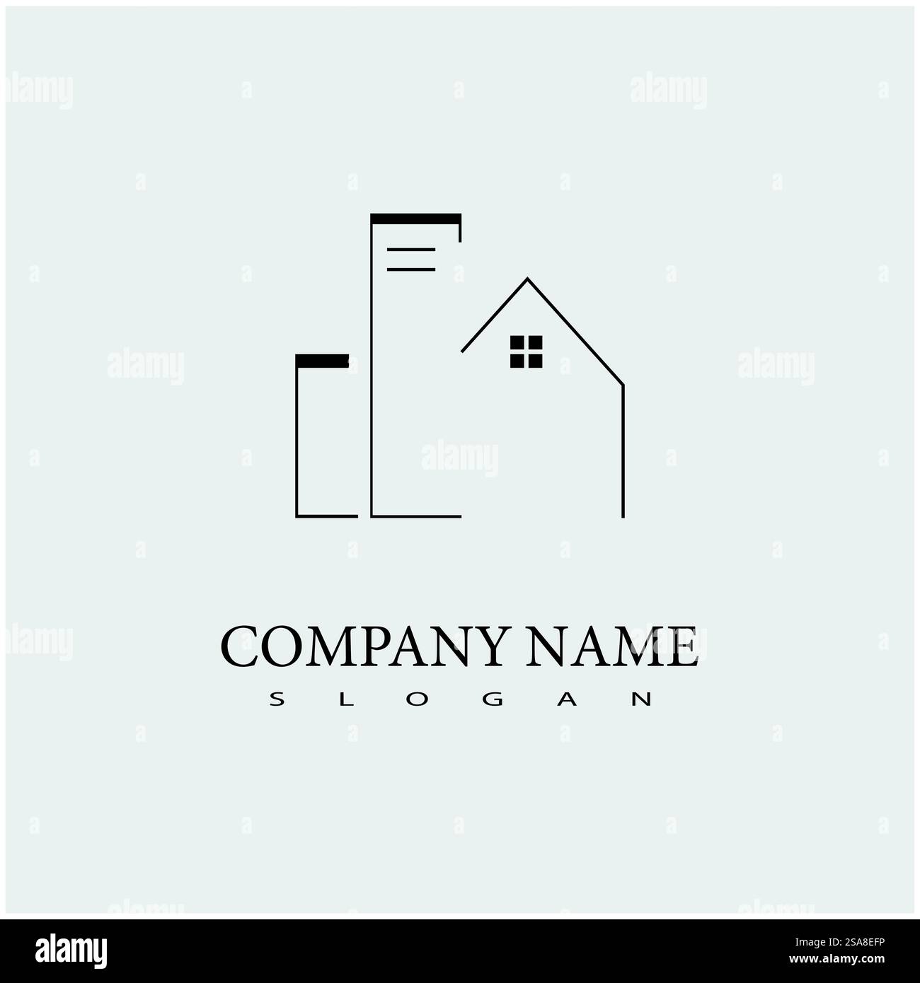 Immobilien, Immobilien und Bau Logo Design Stock Vektor