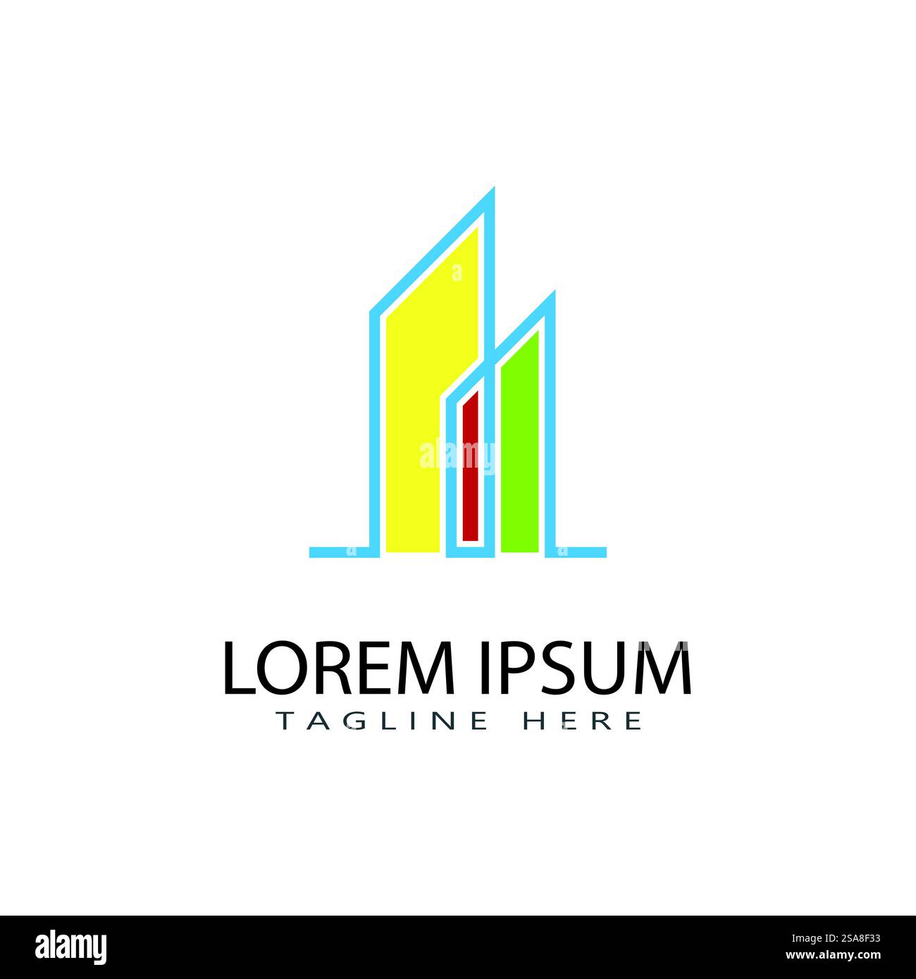 Immobilien, Immobilien und Bau Logo Design Stock Vektor