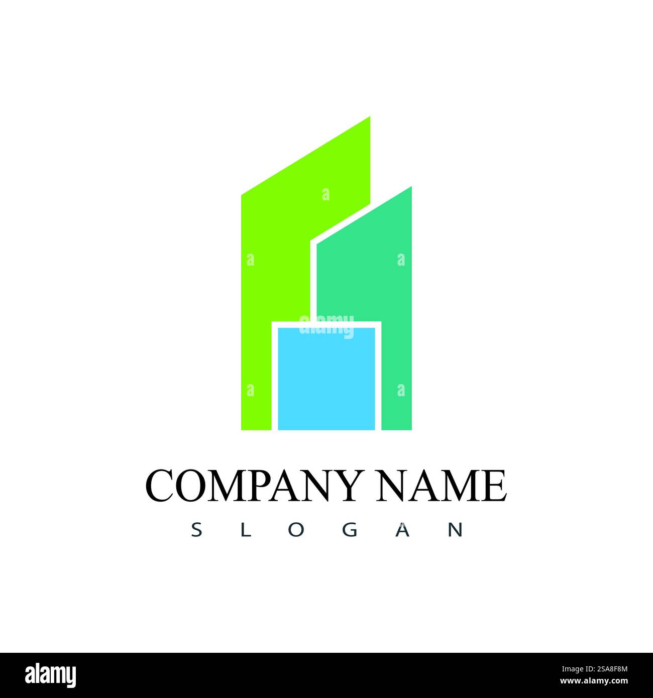 Immobilien, Immobilien und Bau Logo Design Stock Vektor