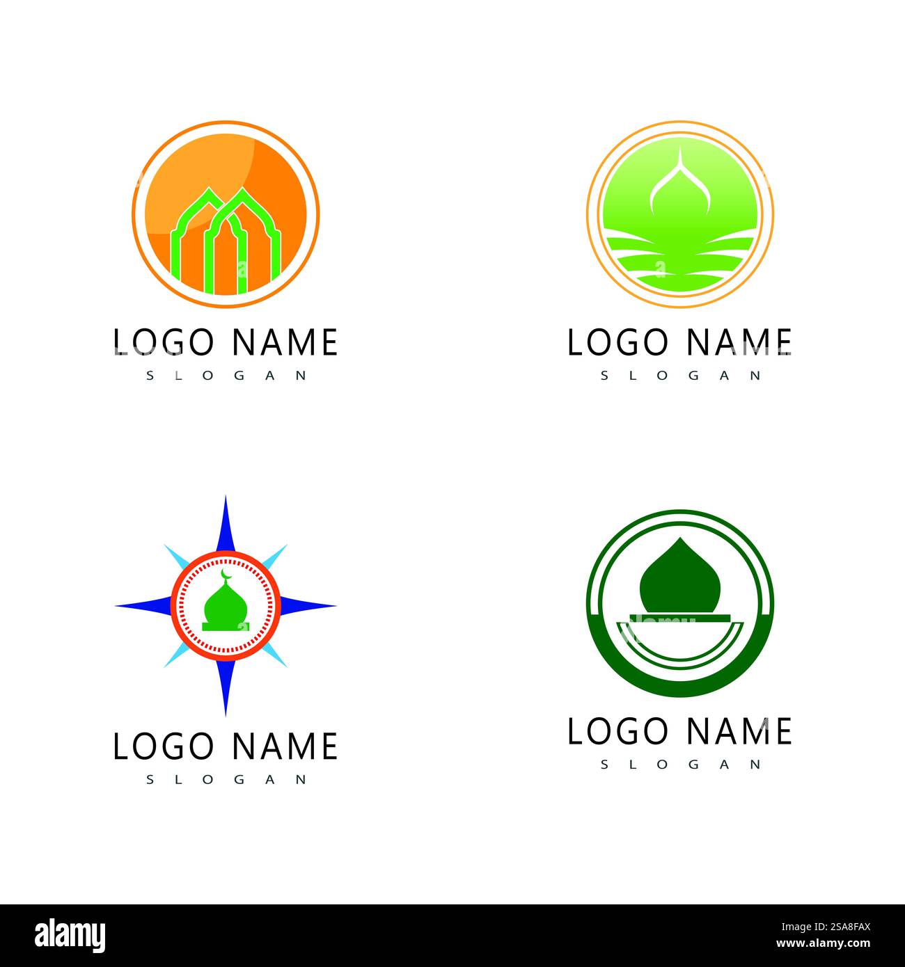 Moschee islamisches Logo-Symbol Ramadhan kareem-Design Stock Vektor