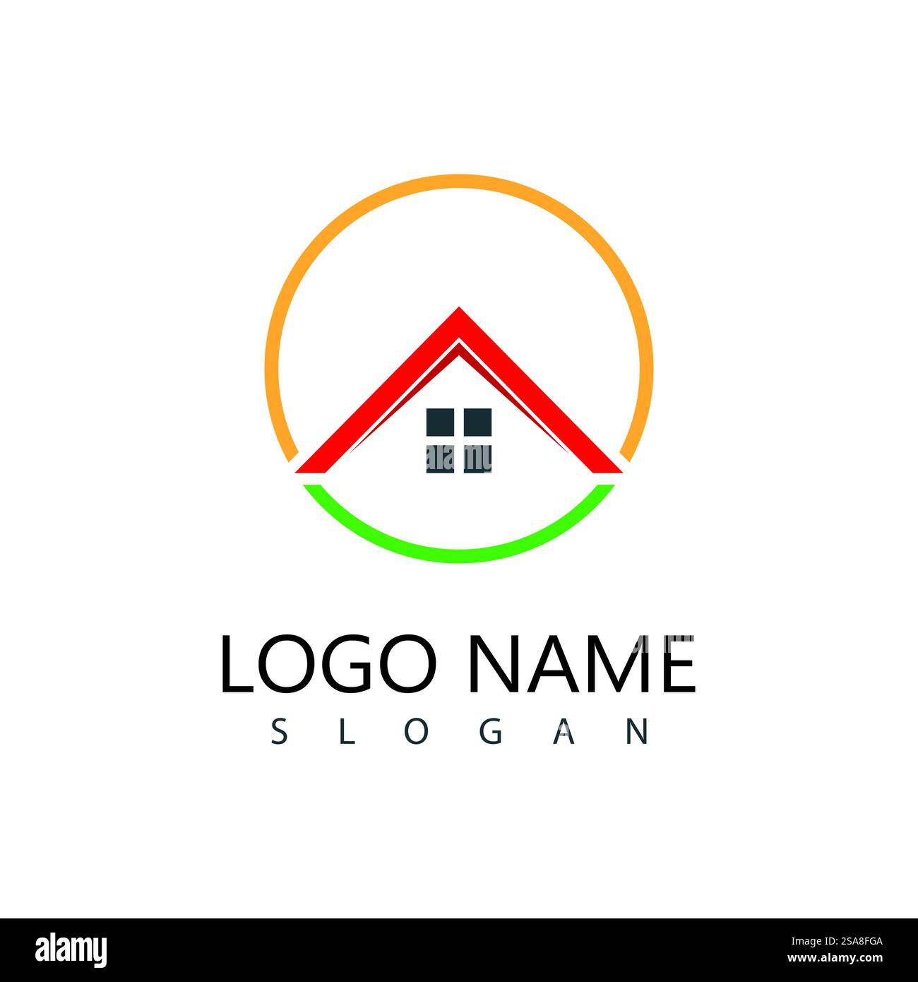 Immobilien, Immobilien und Bau Logo Design Stock Vektor