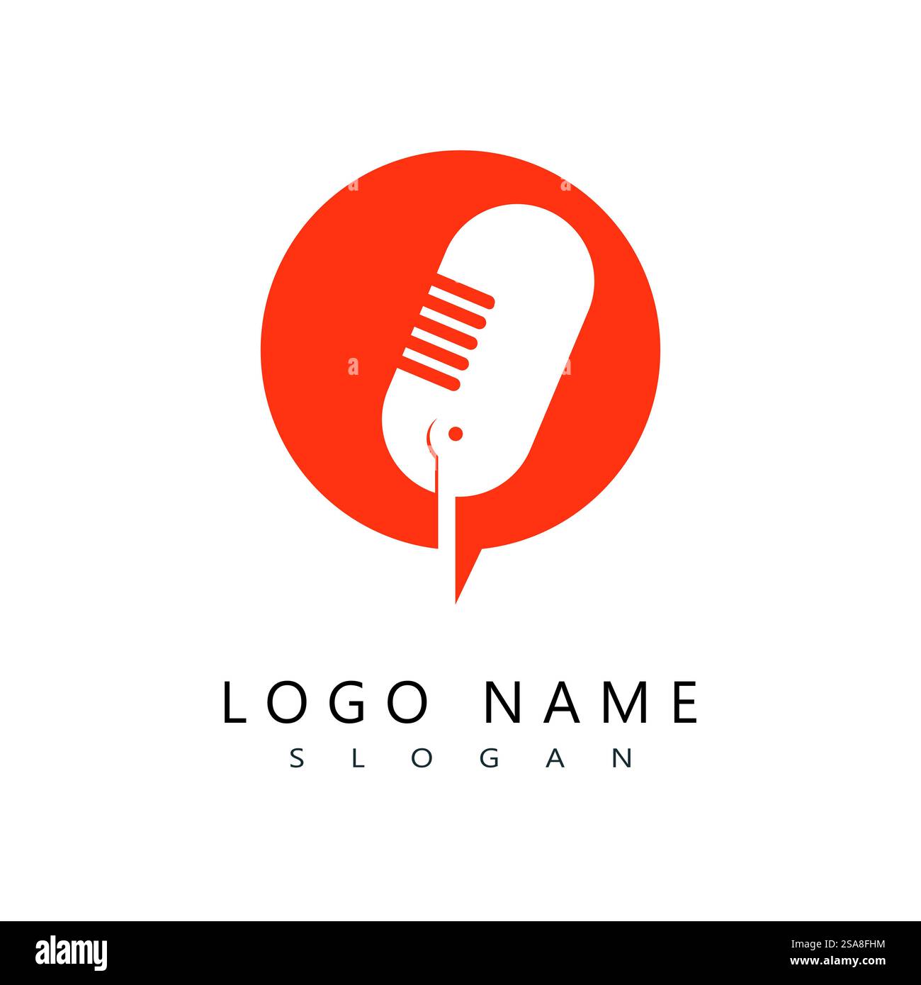 Podcast-Logo-Vektorsymbol Stock Vektor
