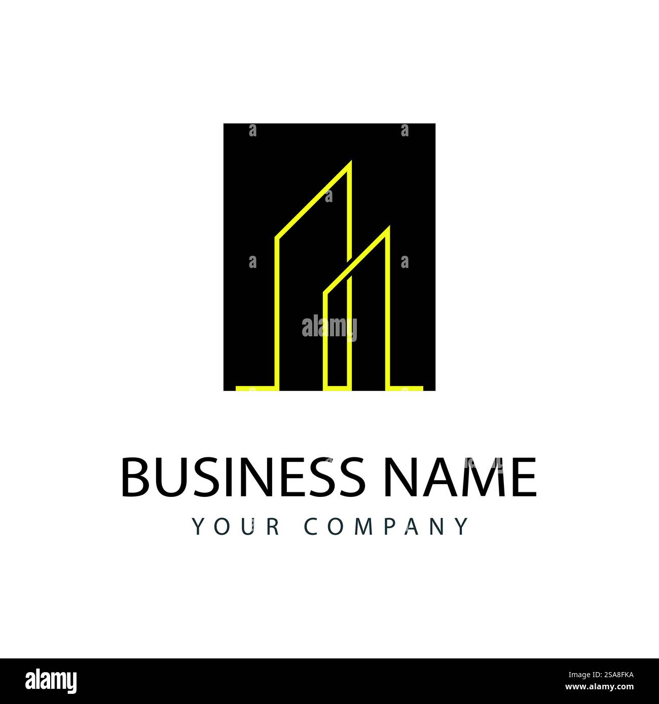 Immobilien, Immobilien und Bau Logo Design Stock Vektor