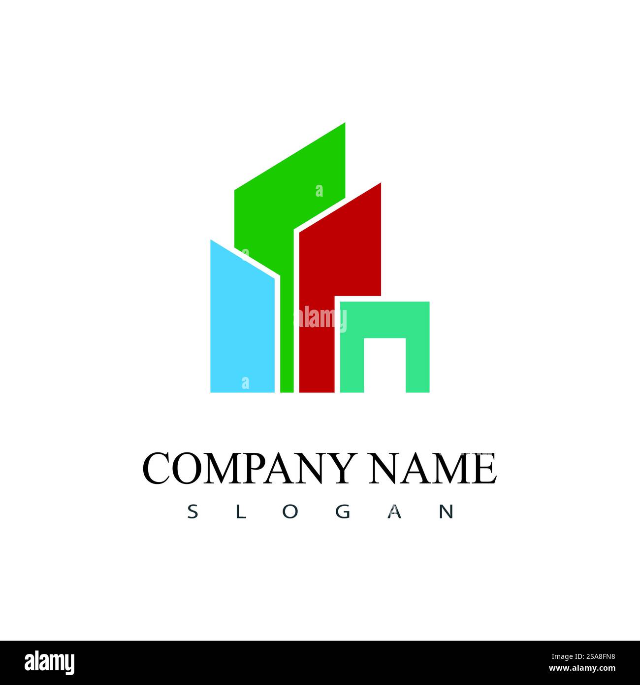 Immobilien, Immobilien und Bau Logo Design Stock Vektor