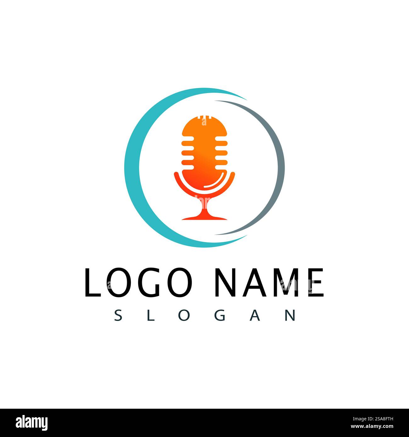 Podcast-Logo-Vektorsymbol Stock Vektor