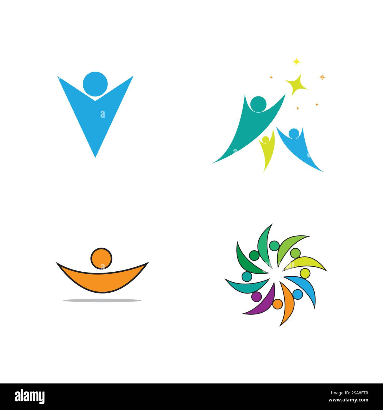 Gesundes Leben Menschen Logo Vorlage Vektor Design Stock Vektor