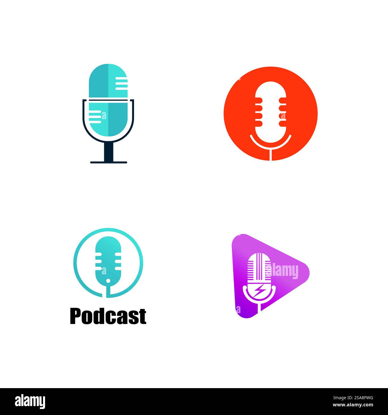 Podcast-Logo-Vektorsymbol Stock Vektor