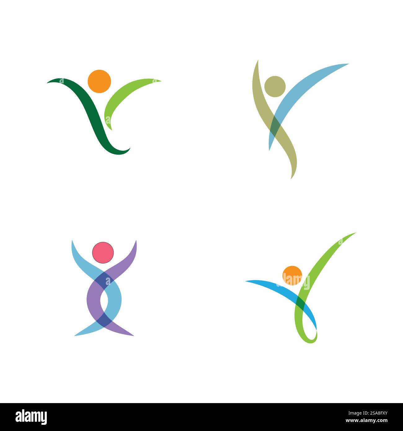 Gesundes Leben Menschen Logo Vorlage Vektor Design Stock Vektor