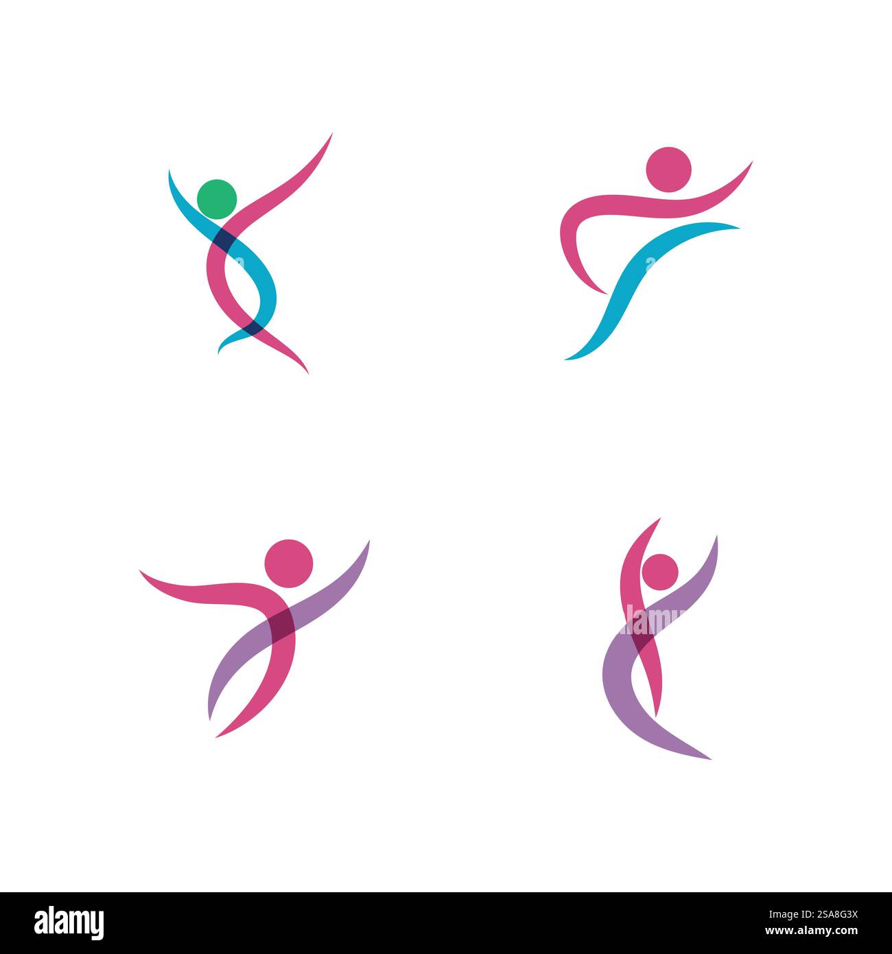 Gesundes Leben Menschen Logo Vorlage Vektor Design Stock Vektor