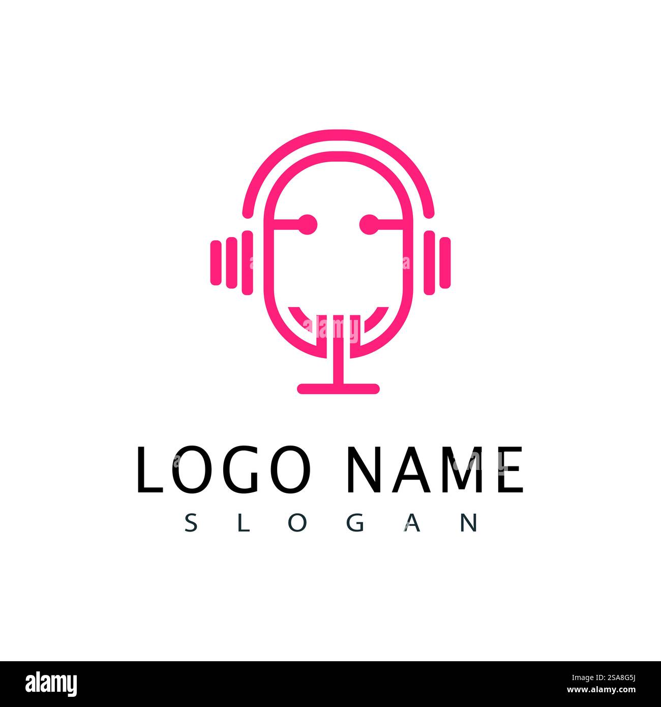 Podcast-Logo-Vektorsymbol Stock Vektor