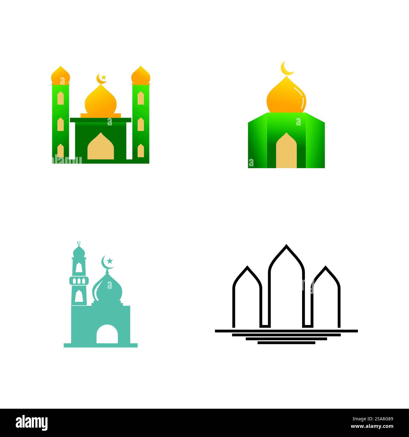 Moschee islamisches Logo-Symbol Ramadhan kareem-Design Stock Vektor