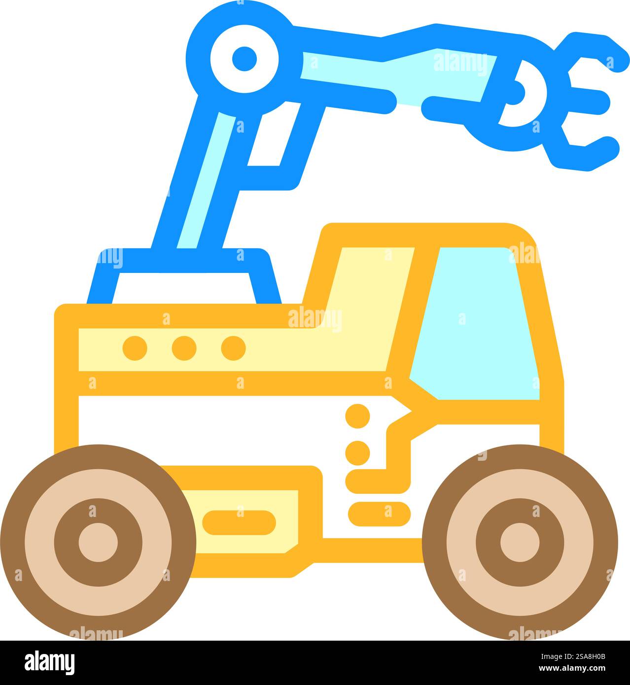 Farbsymbolvektor für die autonome Bereitstellung mobiler Roboter. Autonomes Lieferzeichen für mobile Roboter. Isolierte Symboldarstellung. Vektorgrafik für die autonome Bereitstellung des mobilen Roboters Stock Vektor