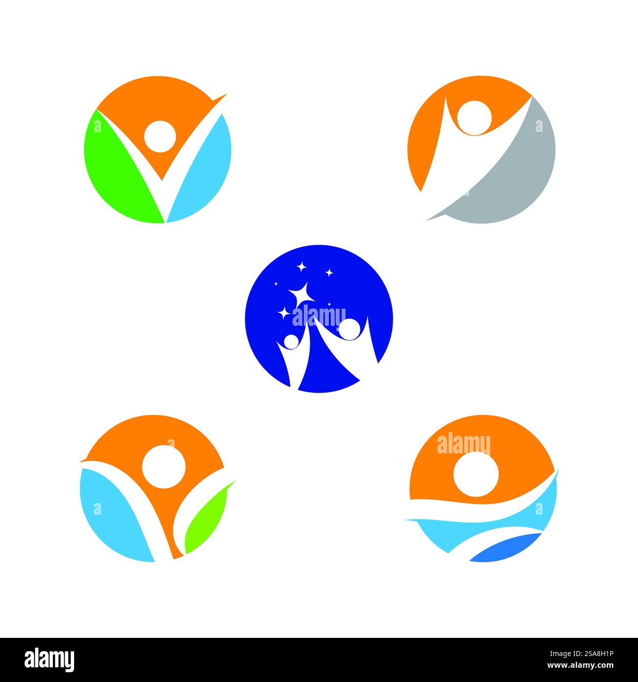 Gesundes Leben Menschen Logo Vorlage Vektor Design Stock Vektor