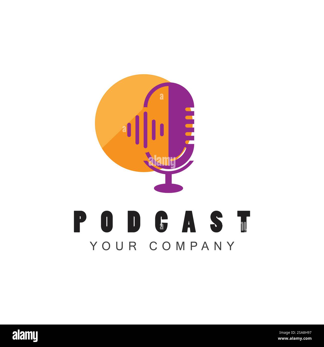 Podcast-Logo-Vektorsymbol Stock Vektor