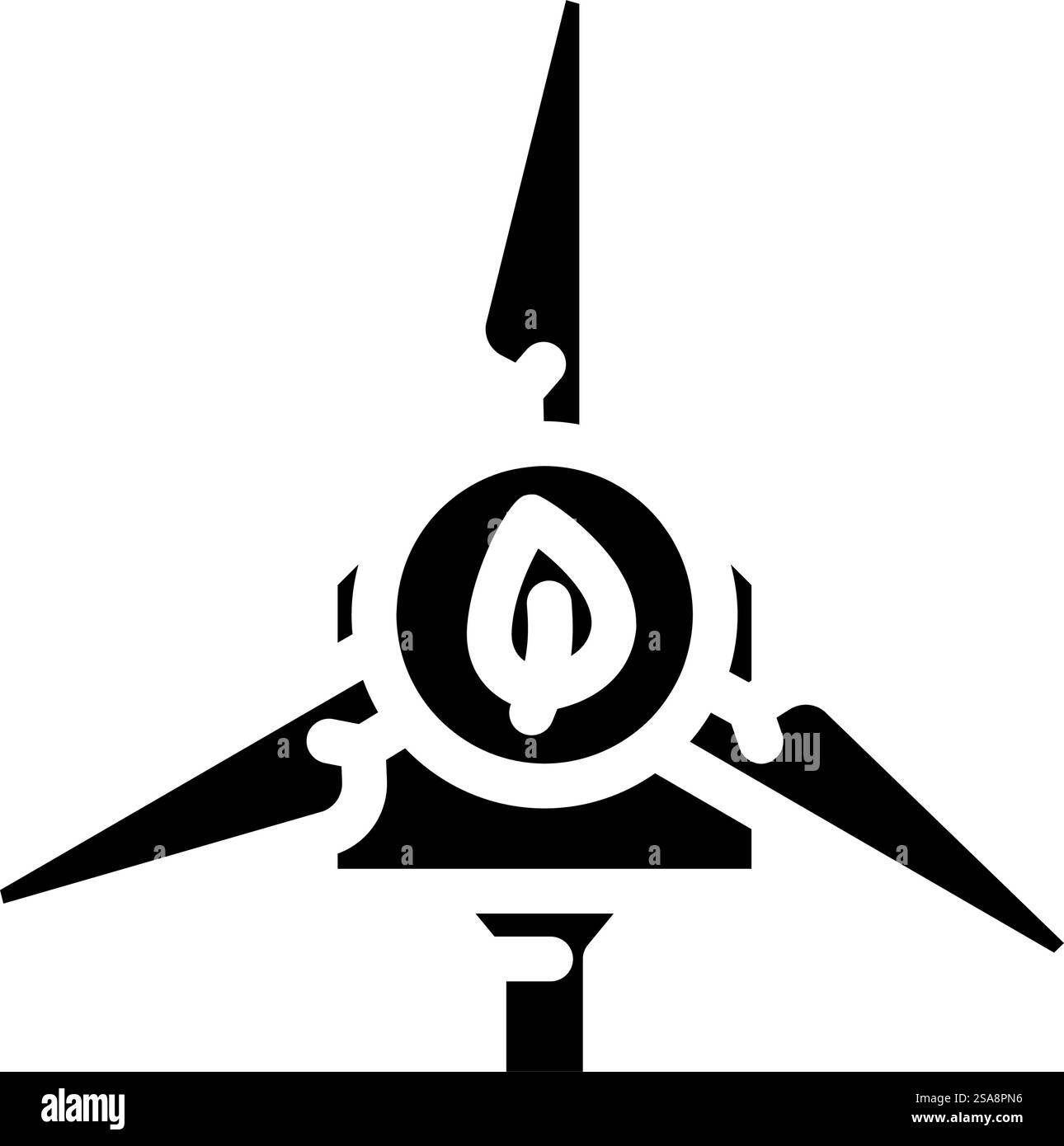 Glyphe-Symbolvektor der Windenergieturbine reinigen. Schild „Windenergieanlage reinigen“. Isolierte Symboldarstellung. Vektorgrafik für Glyphe der Windenergieturbine reinigen Stock Vektor