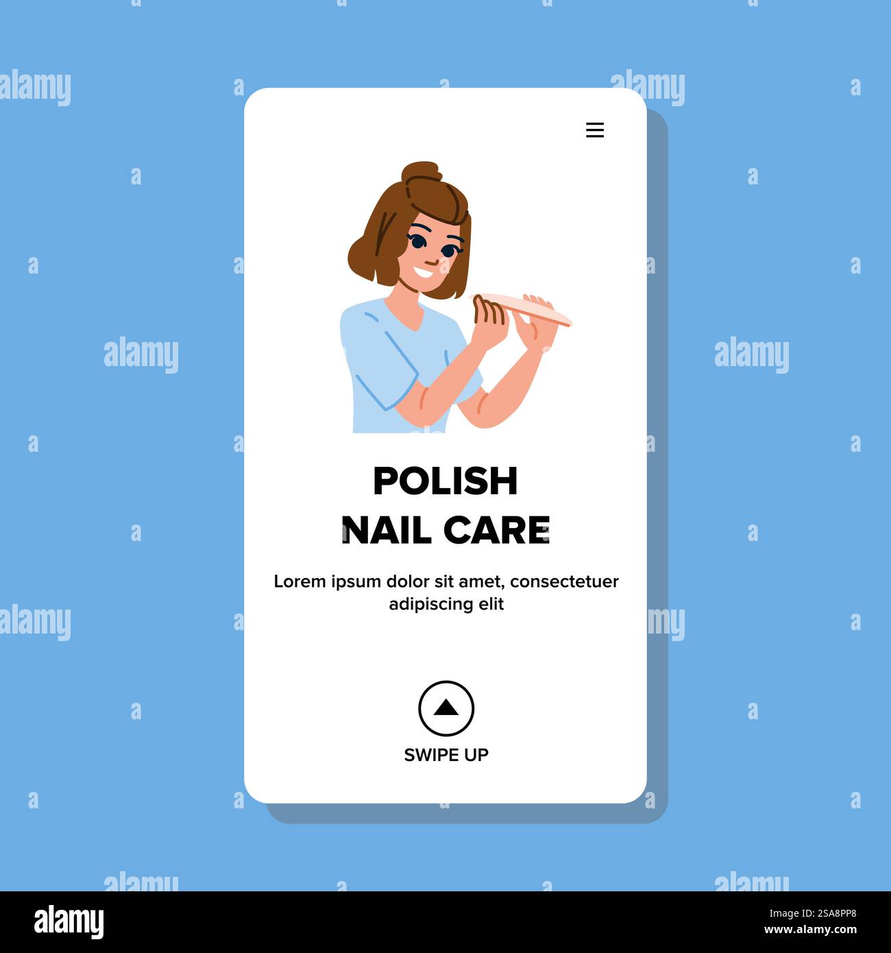 Gel-lack-Nagelpflegevektor. Weibliche Schönheit, Maniküre Frau, Mode Kunst Gel lack Nagelpflege Web flache Karikatur Illustration. Gel-lack-Nagelpflegevektor Stock Vektor