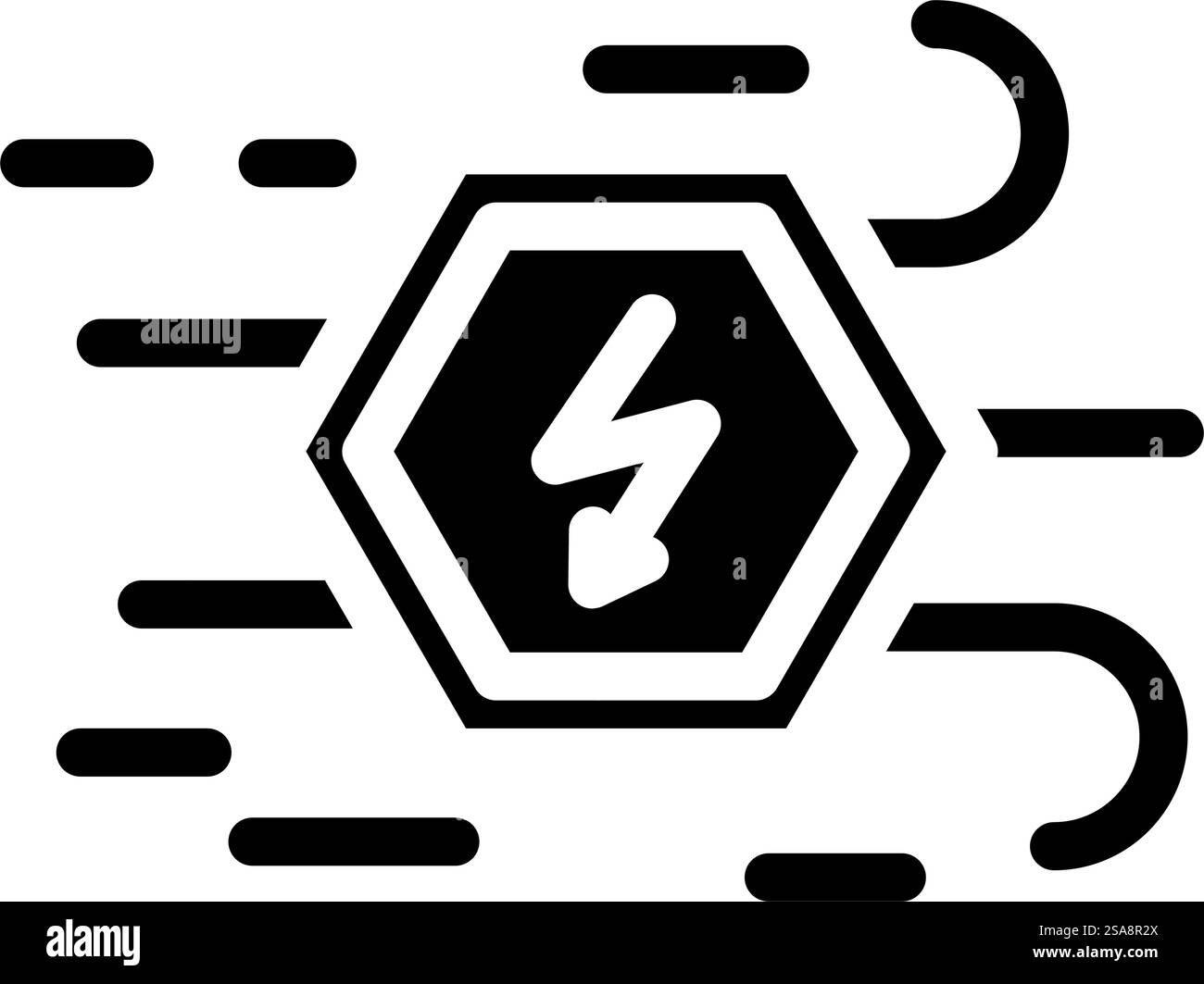 Glyphe-Symbolvektor der Windenergieanlage. Zeichen für Energie-Windenergieanlage. Isolierte Symboldarstellung. Energie-Windkraftanlage Glyphe-Symbol-Vektor-Illustration Stock Vektor