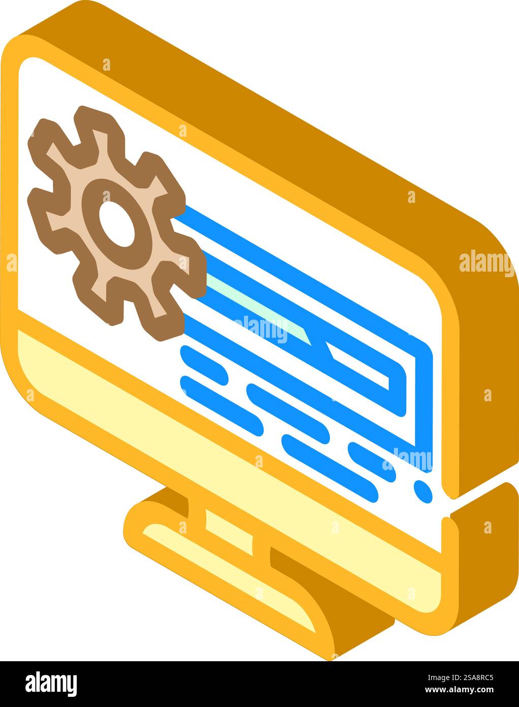 Treiberinstallation Reparatur Isometrischer Symbolvektor des Computers. Schild zur Reparatur des Treibers. Isolierte Symboldarstellung. Treiberinstallation Reparatur Computer Isometrisches Symbol Vektorillustration Stock Vektor
