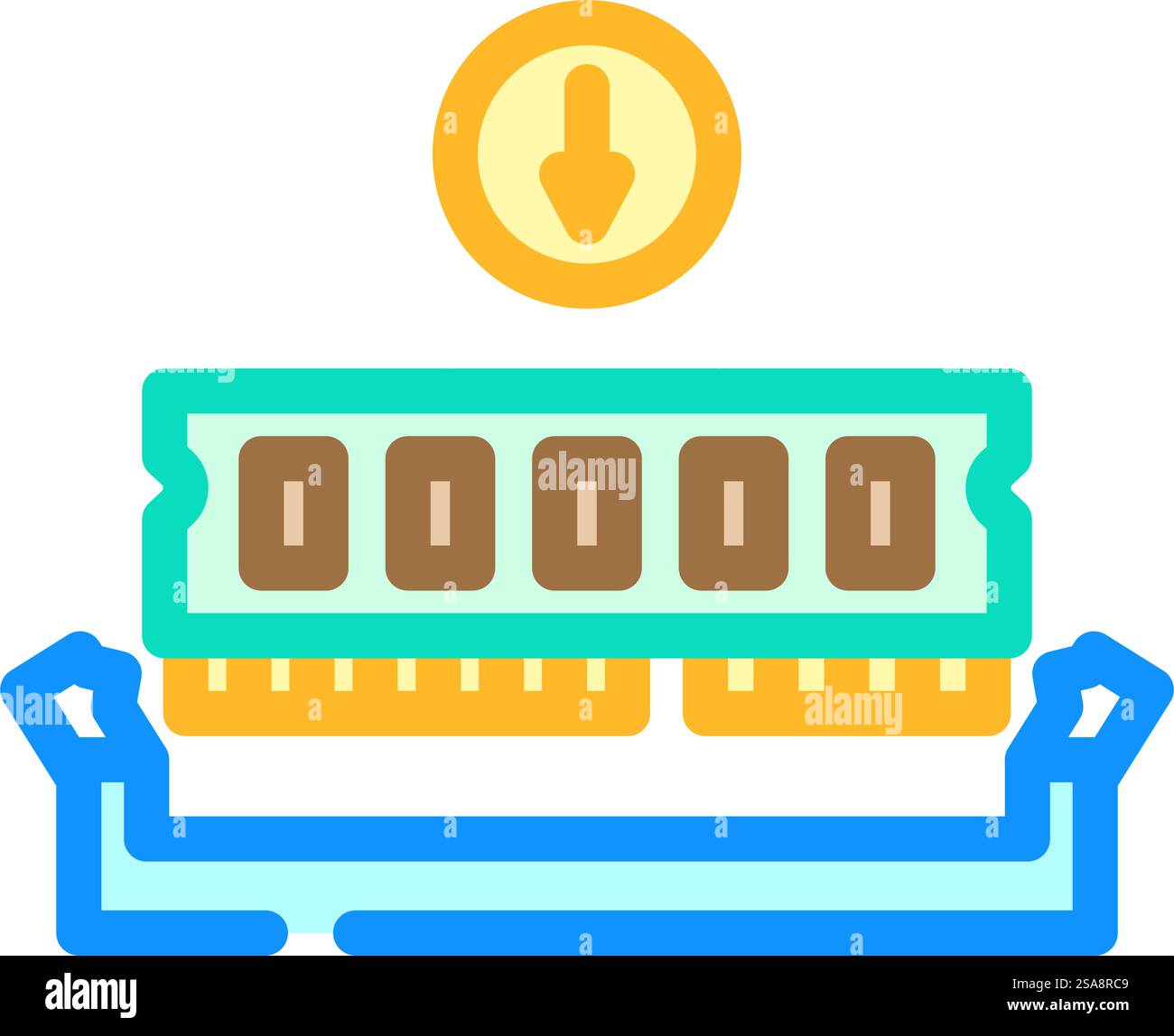 ram-Installation Reparatur Computer-Farbsymbolvektor. Schild ram-Installation Reparatur Computer. Isolierte Symboldarstellung. ram-Installation Reparatur Computerfarbsymbolvektorgrafik Stock Vektor