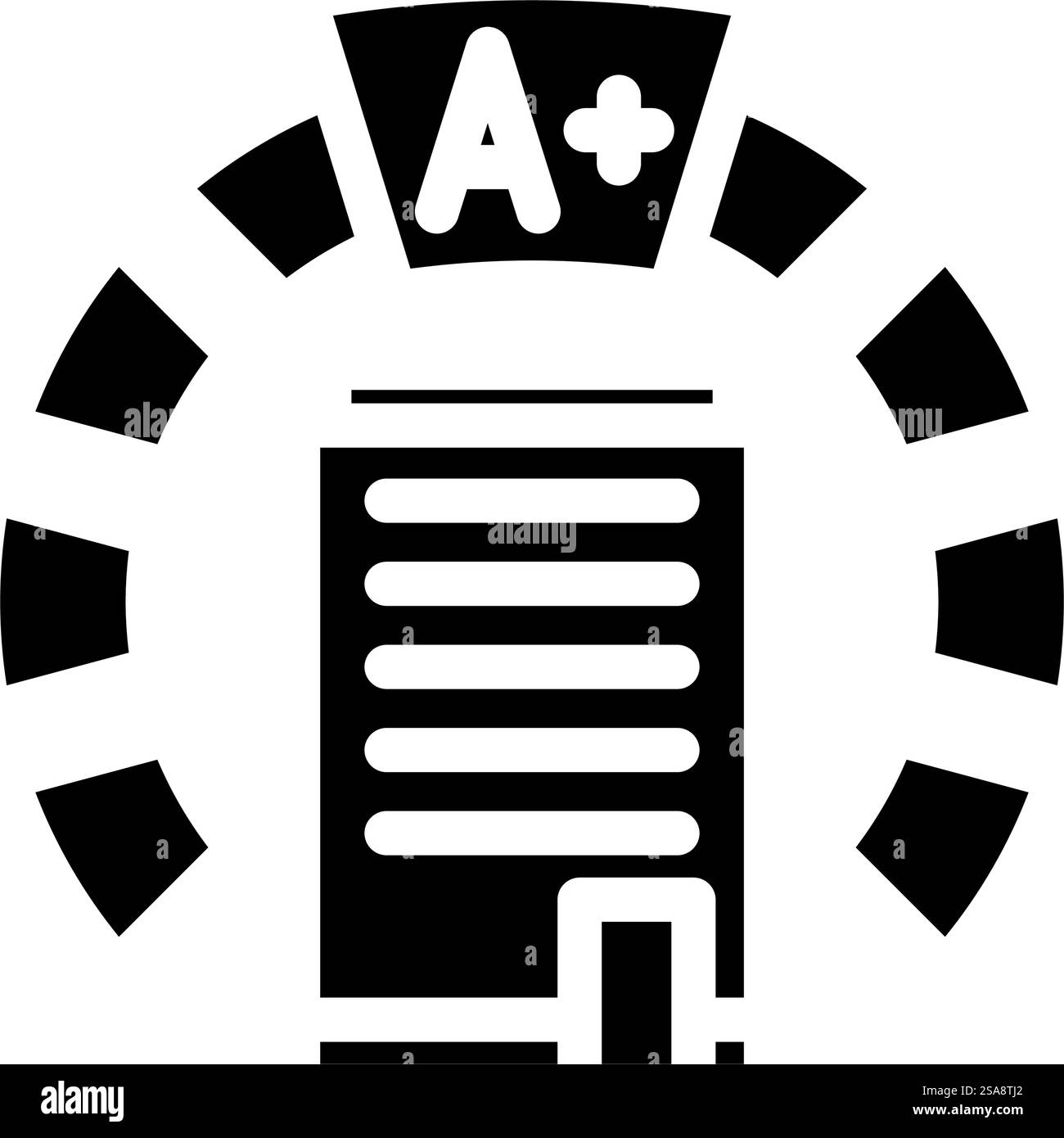 Energieeffizienter Glyph-Symbolvektor für Büros. Schild für energieeffizientes Büro. Isolierte Symboldarstellung. Energieeffiziente Glyphe-Symbol-Vektor-Illustration im Büro Stock Vektor
