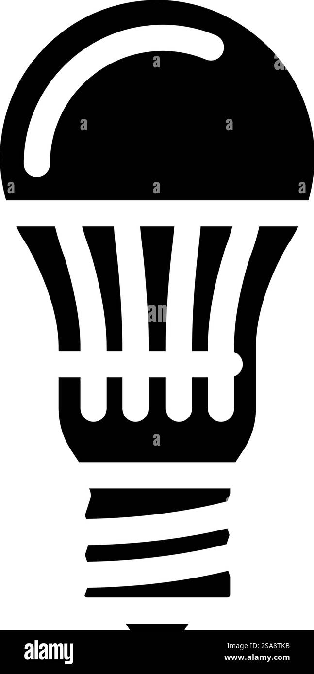led-Beleuchtung Energie Glyphe Symbol Vektor. led-Lichtenergiesignal. Isolierte Symboldarstellung. led-Beleuchtung Energie Glyphe Symbol Vektor-Illustration Stock Vektor