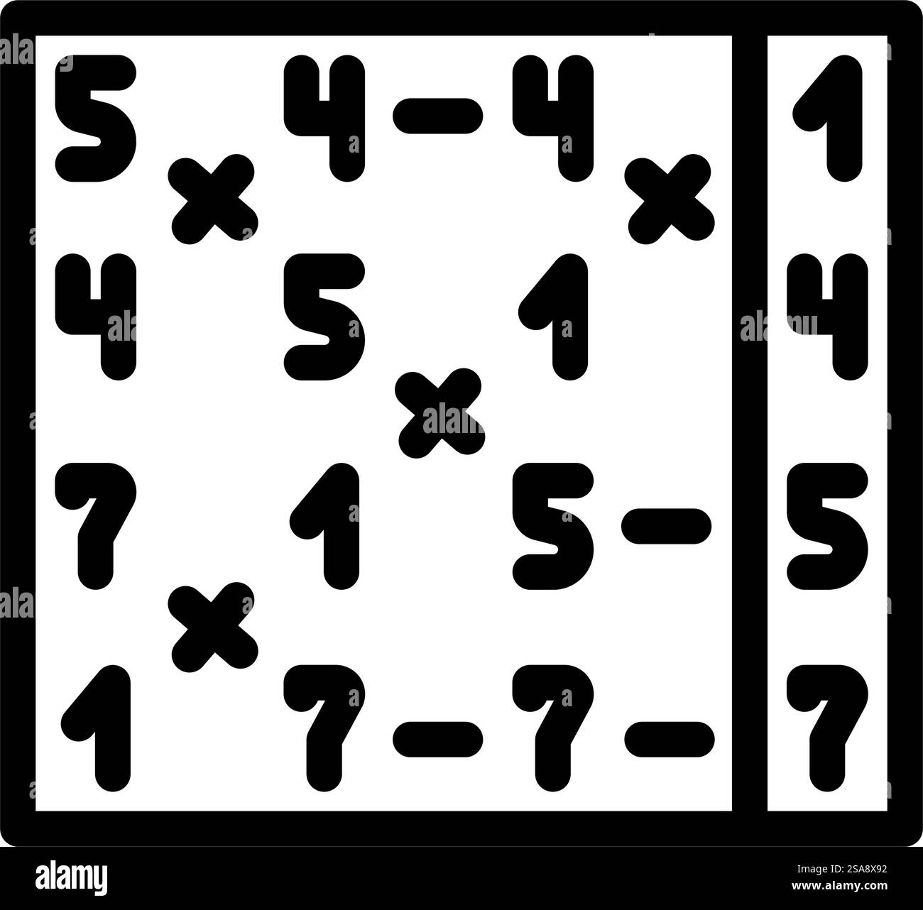 radix-Sortieralgorithmus, Liniensymbolvektor. radix-Sortieralgorithmus-Zeichen. Schwarze Abbildung des isolierten Kontursymbols. radix-Sortieralgorithmus, Liniensymbol, Vektorillustration Stock Vektor