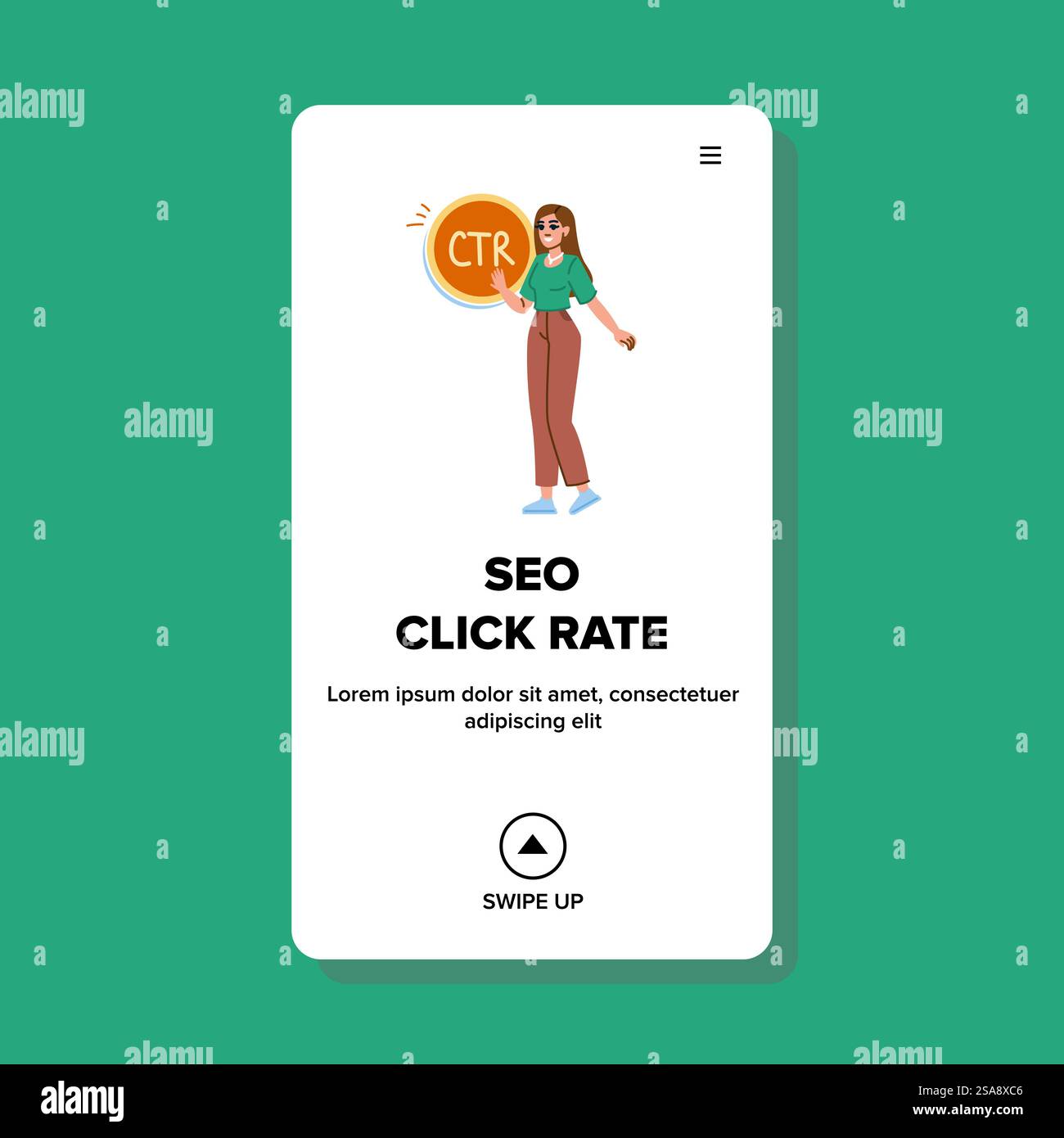 Programmgesteuerter seo-Click-Rate-Vektor. Pfeilplattform, Render Stern, hier digitale programmatische seo Click Rate Web Flat Cartoon Illustration. Programmgesteuerter seo-Click-Rate-Vektor Stock Vektor