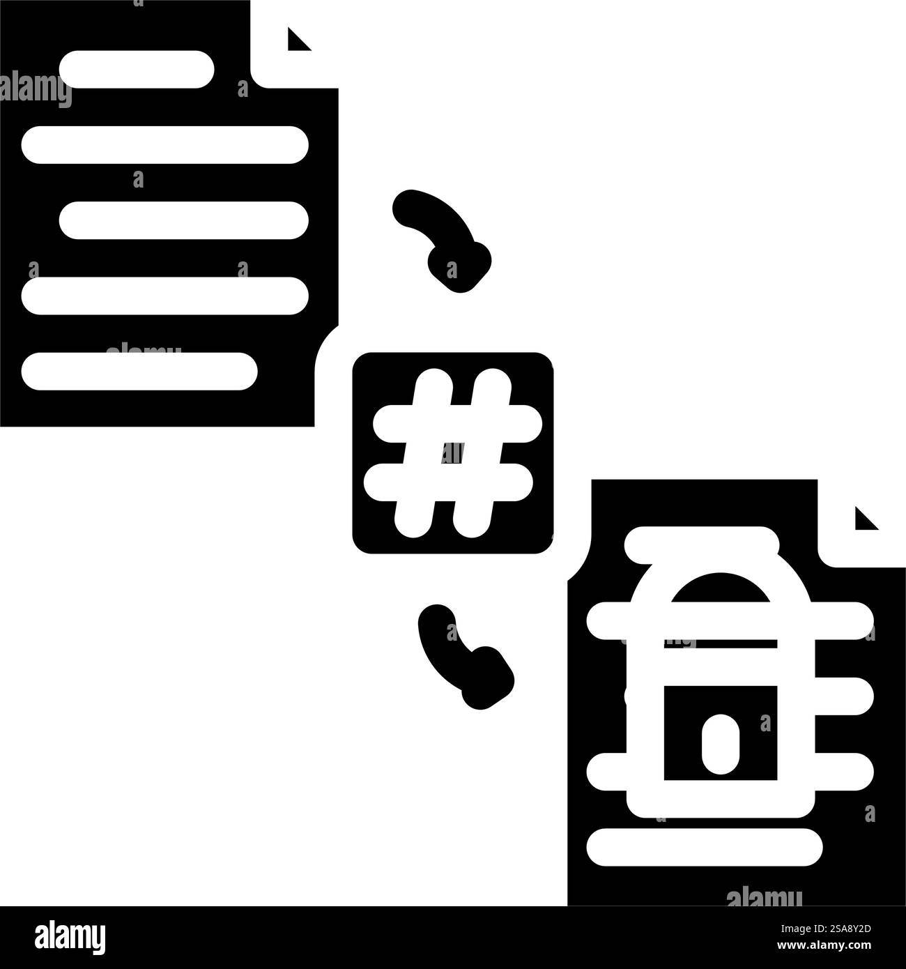 Hashing-Algorithmus Glyph-Symbolvektor. Hashing-Algorithmus-Zeichen ...