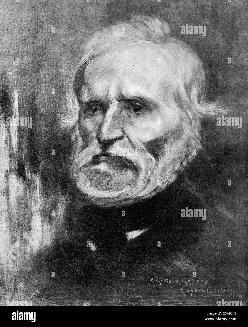 Louis Auguste Blanqui (1805-1881). Französischer Sozialist, politischer Philosoph und politischer Aktivist. Hochformat. Gravur. Stockfoto