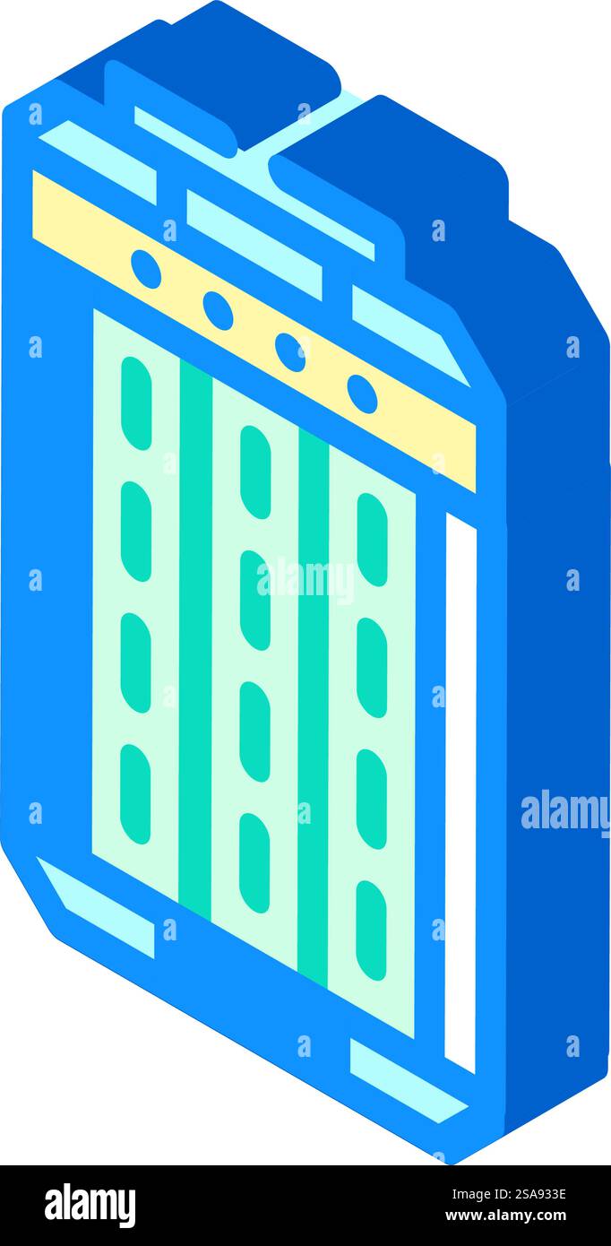 Isometrischer Symbolvektor für Kernenergie. Brennstäbe-Kernenergiezeichen. Isolierte Symboldarstellung. Isometrische Isometrie Isometrie der Brennstäbe Vektorillustration Stock Vektor