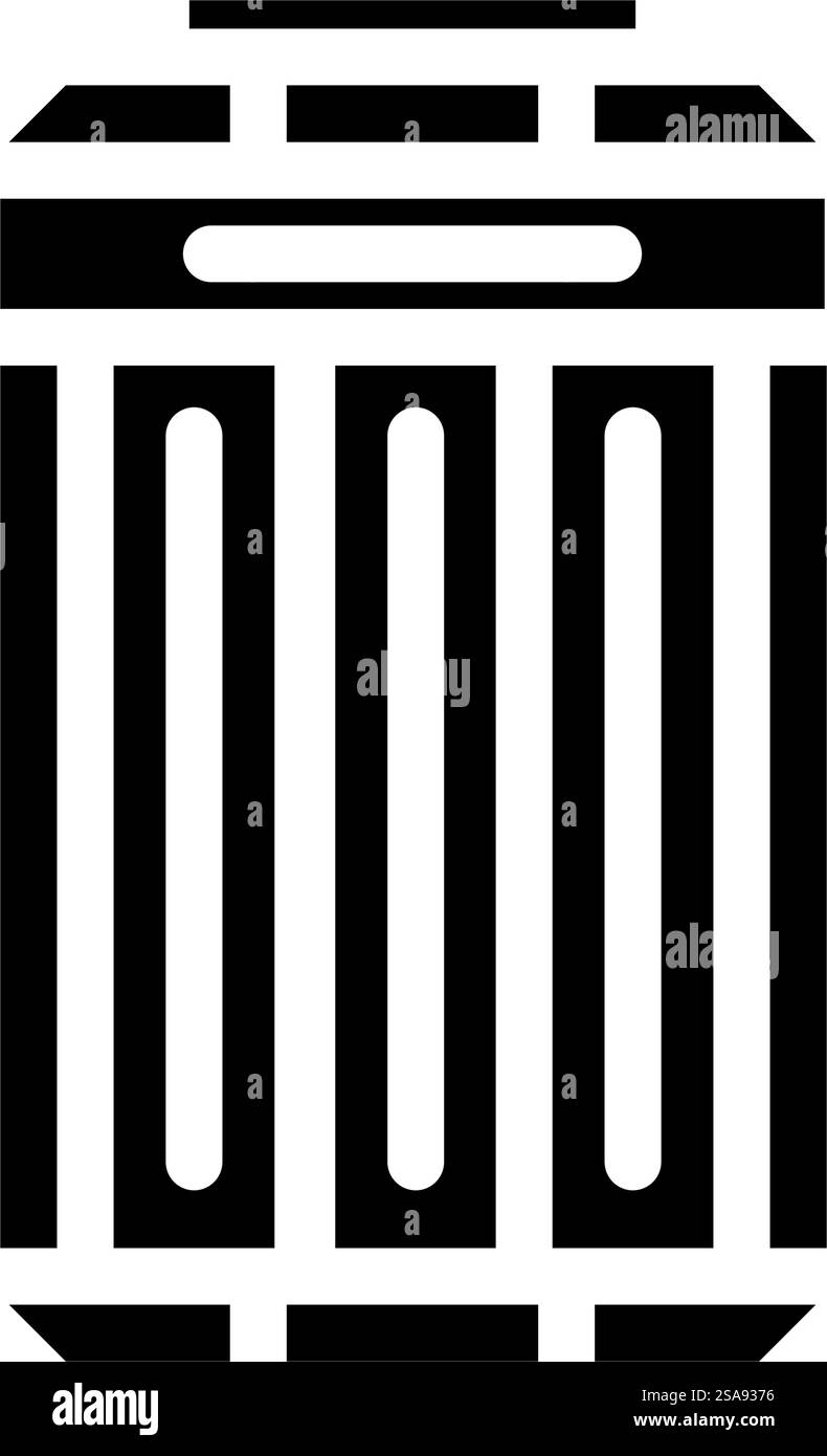 Brennstäbe Kernenergie Glyphe Symbol Vektor. Brennstäbe-Kernenergiezeichen. Isolierte Symboldarstellung. Brennstäbe Kernenergie Glyphe Symbol Vektor Illustration Stock Vektor