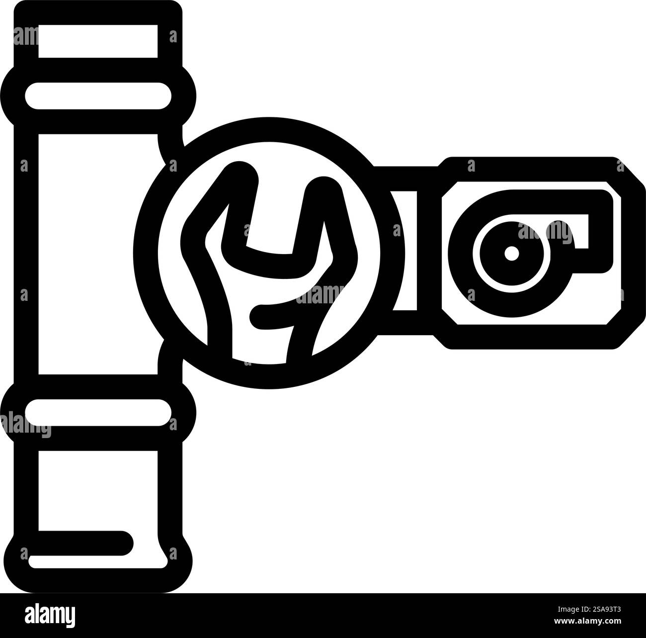 Luftwechsel pro Stunde ach-Linie Symbolvektor. Luftwechsel pro Stunde ach-Schild. Schwarze Abbildung des isolierten Kontursymbols. Luftwechsel pro Stunde ach-Linie Vektorillustration Stock Vektor