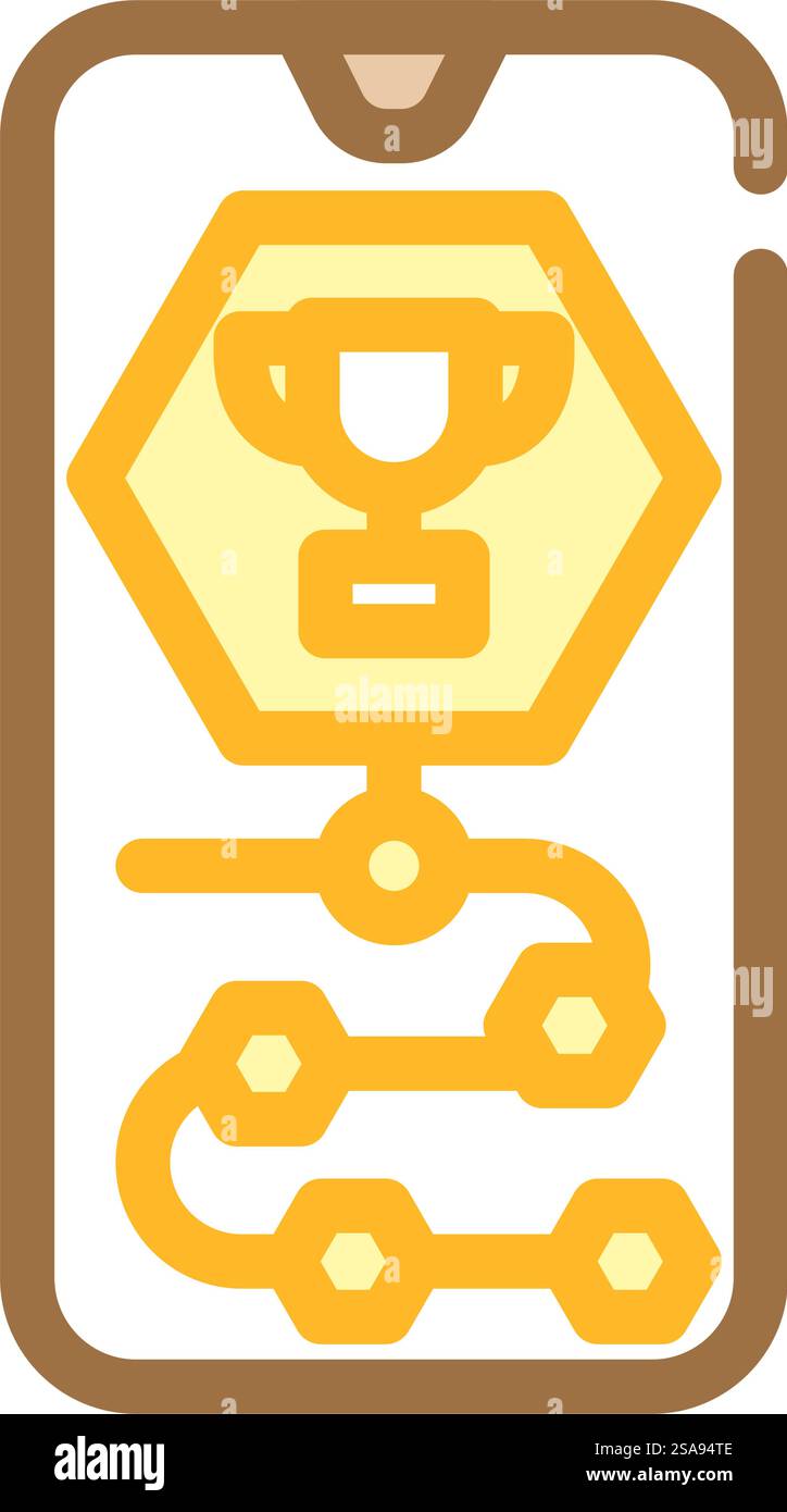 Gamification ux ui Design Farbsymbolvektor. Gamification ux-ui ...