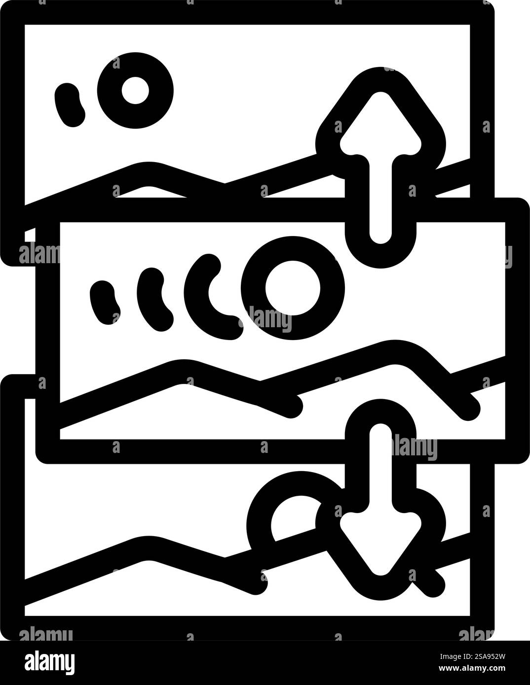 Parallax scrollend ux ui Design Line Symbol Vektor. Parallax ...