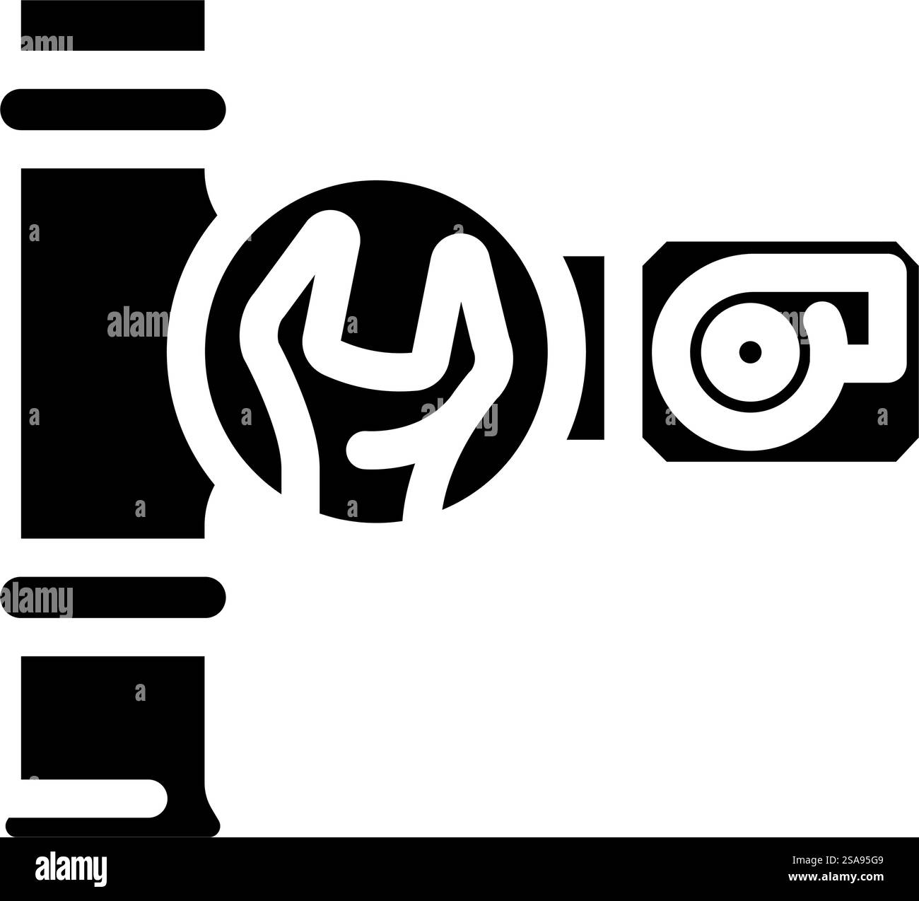 Luftwechsel pro Stunde ach-Glyph-Symbolvektor. Luftwechsel pro Stunde ach-Schild. Isolierte Symboldarstellung. Luftwechsel pro Stunde ach Glyphe Symbol Vektor Illustration Stock Vektor