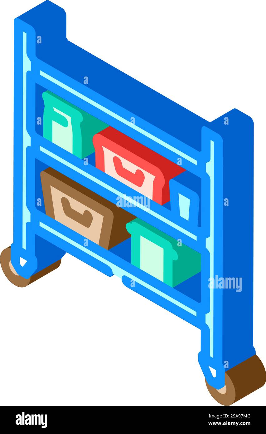 Regale Restaurantausrüstung isometrischer Iconvektor. Schild mit Regalausstattung für Restaurants. Isolierte Symboldarstellung. Regal Restaurant Ausrüstung isometrische Icon Vektor Illustration Stock Vektor