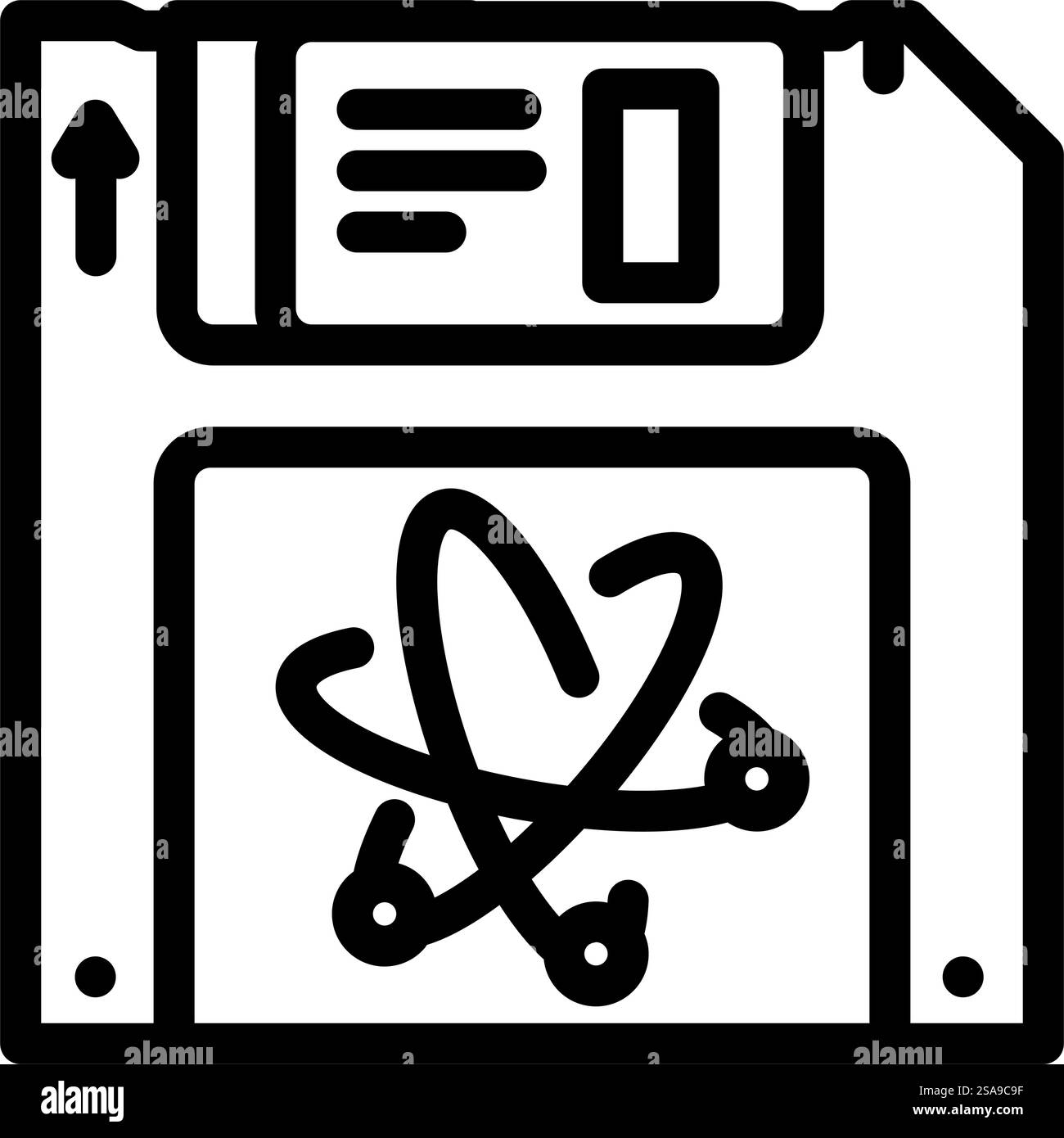 Speicher-Quantentechnologie-Liniensymbolvektor. Speicherquantentechnologiesignal. Schwarze Abbildung des isolierten Kontursymbols. Illustration des Symbols der Speicherquantentechnologie Stock Vektor