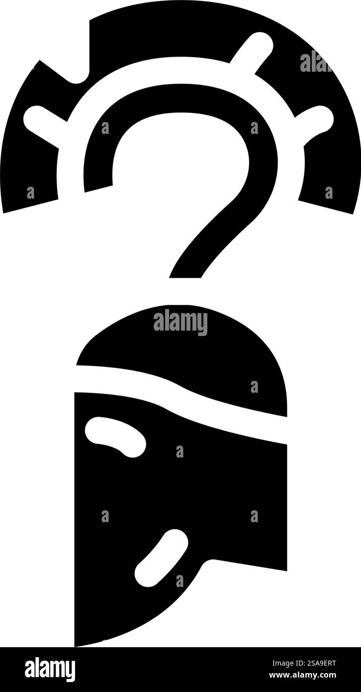 Helmsoldat römisch griechische Glyphe Icon Vektor. Helmsoldat römisch griechisches Zeichen. Isolierte Symboldarstellung. Helmsoldat römisch griechische Glyphe Icon Vektor Illustration Stock Vektor