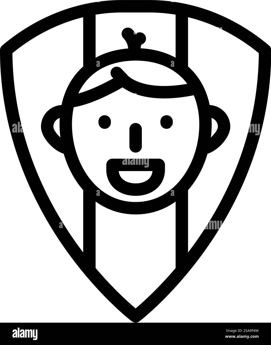 Kindersicheres Produktetikett mit Warnlinien-Symbolvektor. Kindersicheres Produktetikett Achtung Schild. Schwarze Abbildung des isolierten Kontursymbols. Kindersicheres Produktetikett Vektorgrafik mit Warnlinien Stock Vektor