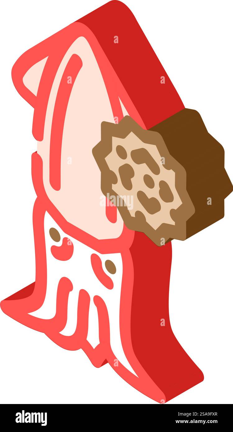 Mollusken allergenfreies Produkt Lebensmittel isometrischer Icon Vektor. Lebensmittelschild für allergenfreie Weichtiere. Isolierte Symboldarstellung. Mollusken allergenfreies Produkt Lebensmittel isometrische Icon Vektor Illustration Stock Vektor