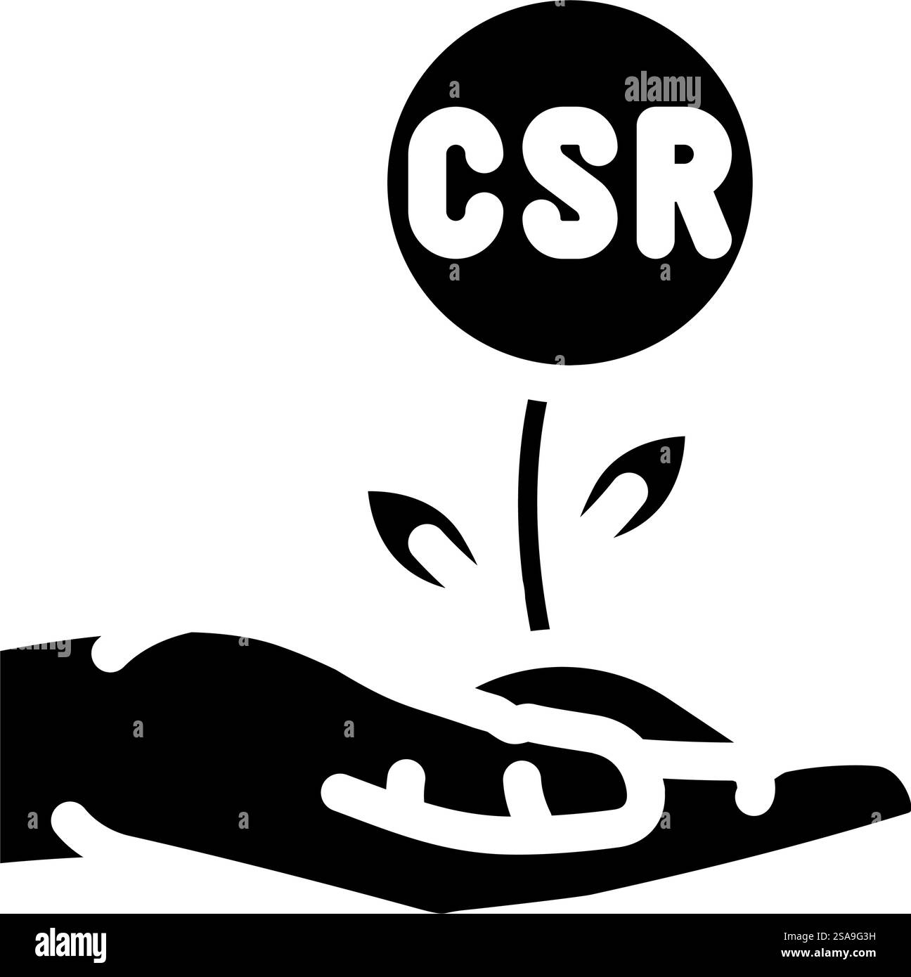 Corporate Social Responsibility Business Glyphe Symbol Vektor. Unternehmenszeichen für soziale Verantwortung. Isolierte Symboldarstellung. Corporate Social Responsibility Business Glyph Symbol Vektor Illustration Stock Vektor