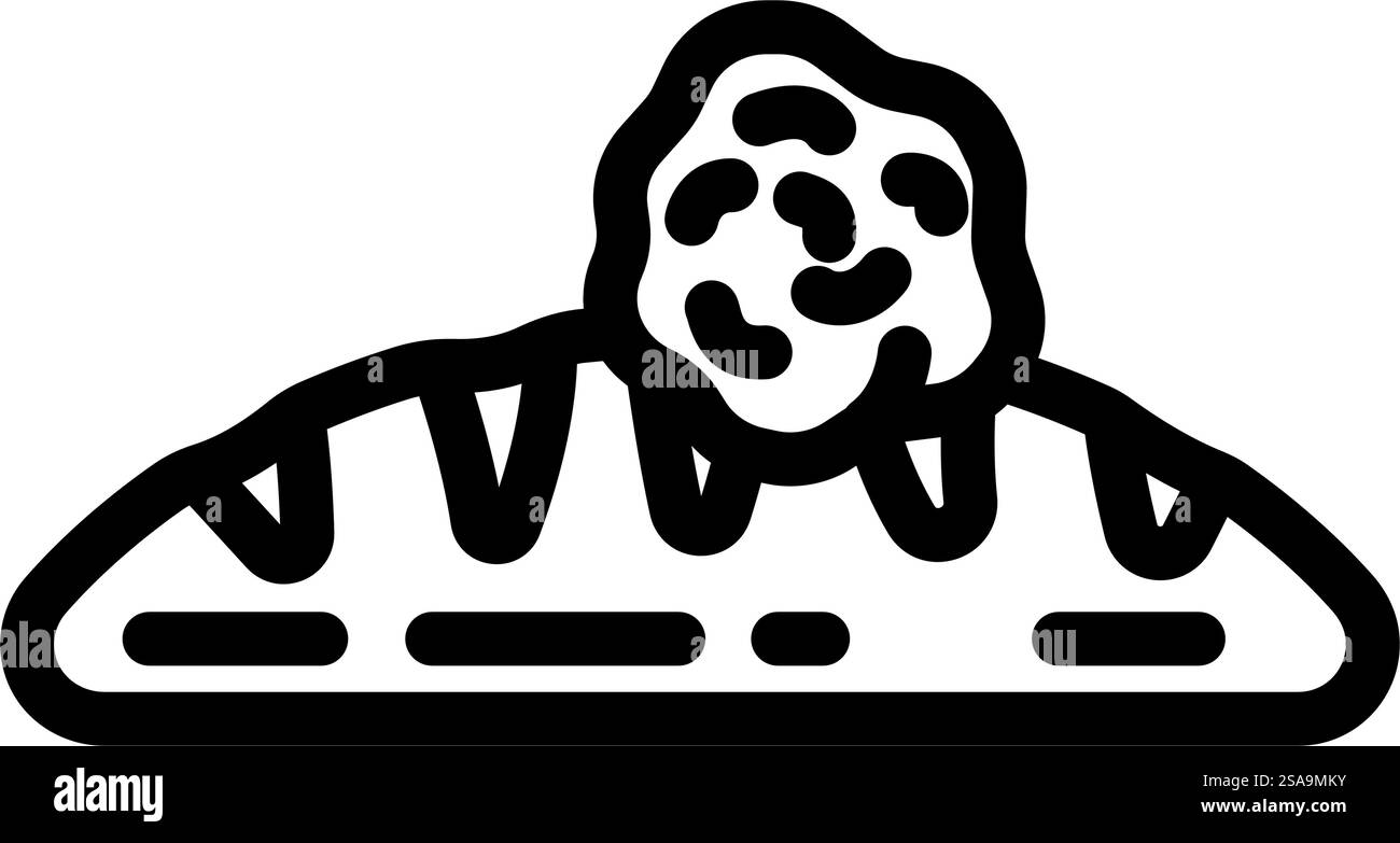 Glutenallergenfreies Produkt Lebensmittellinie Icon Vektor. Lebensmittelschild für glutenallergenfreies Produkt. Schwarze Abbildung des isolierten Kontursymbols. Glutenallergen freies Produkt Lebensmittellinie Icon Vektor Illustration Stock Vektor